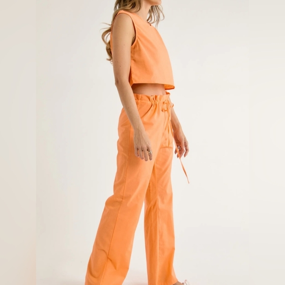 #431 🛑S,M,L BOHO CHIC WIDE LEG PANTS & CROP TOP 2pc SET - Picture 3 of 8